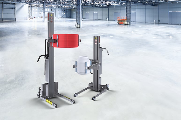 INOX 90-3 and Impact 130-3 with reel and drum lifter QC3